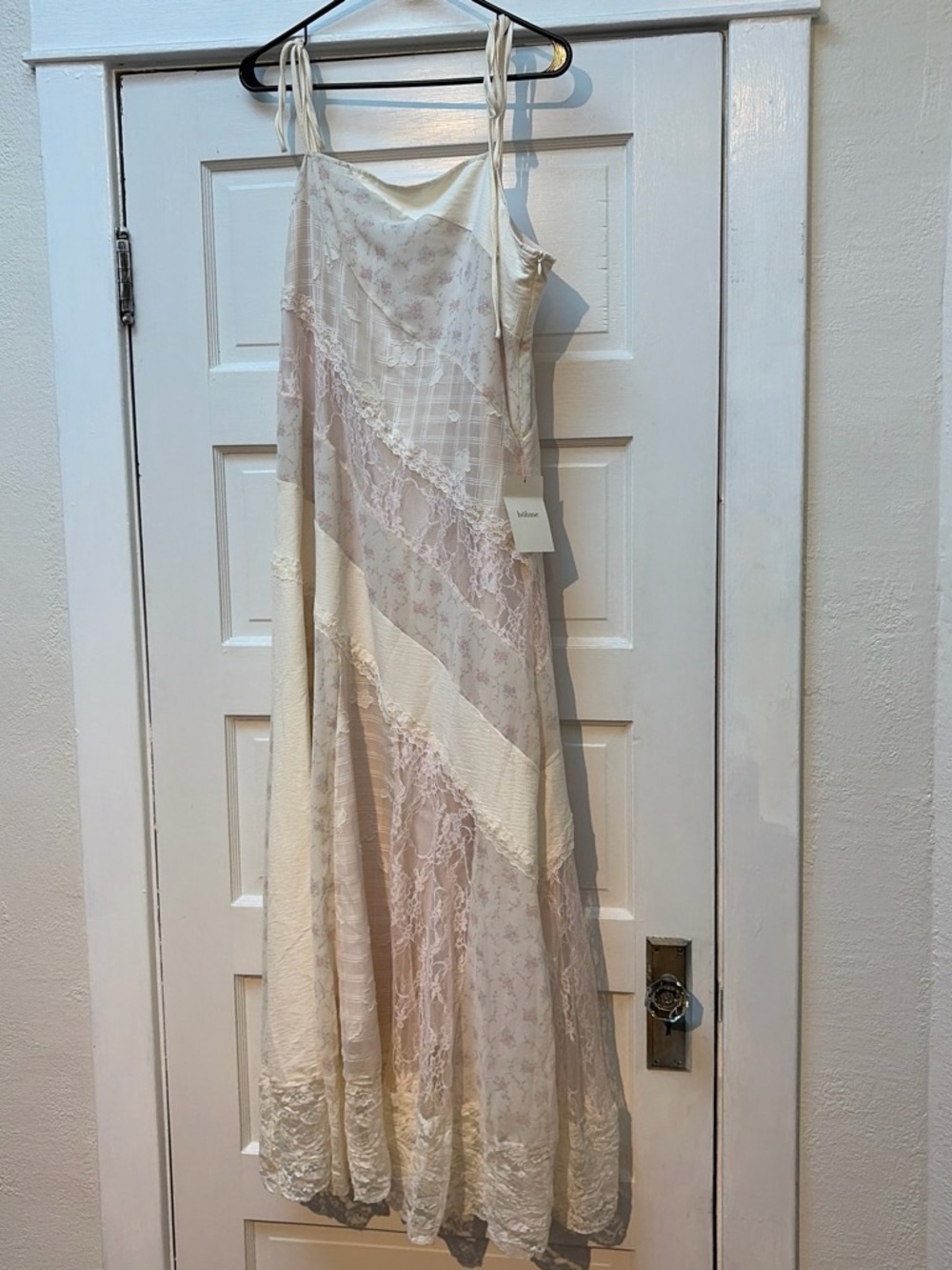 Boheme Cream & Blush Lace Maxi Slip Dress